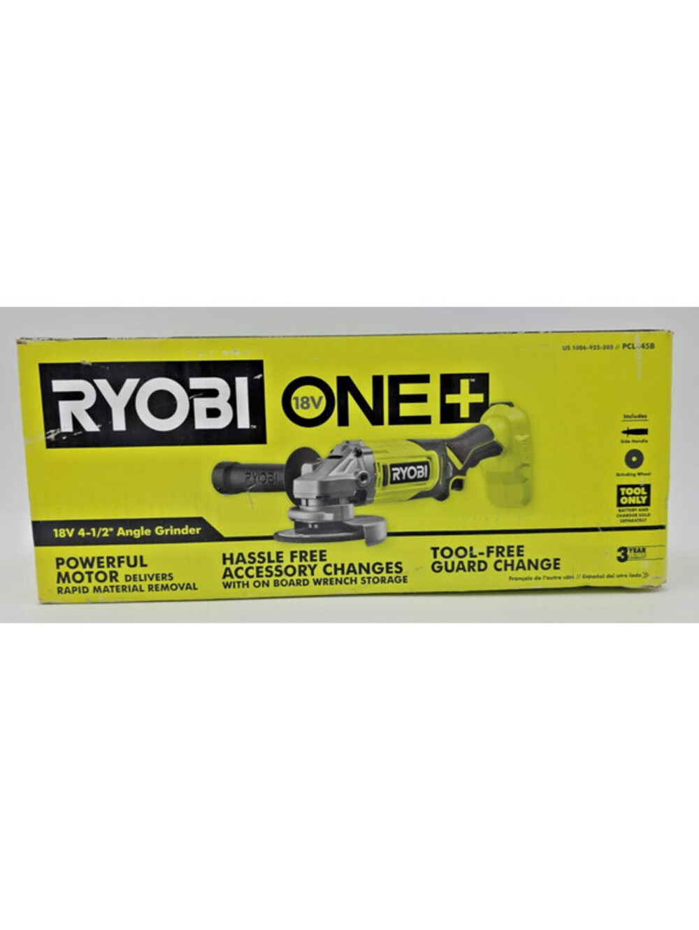 RYOBI 18V ONE+ 4-1/2 in. Angle Grinder Cordless Tool Only Open Box